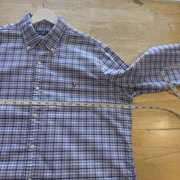 Ralph Lauren Check Plaid Button Down Shirt Long Sleeve Collared Mens XL - Picture 8 of 11